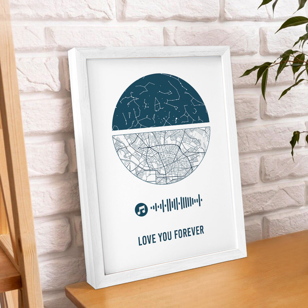 Wooden Desktop Display Personalized Song and Location Keepsake variant 17