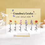wooden plaque grandmas garden of love personalized birth flowers mothers day gift for grandma