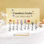 wooden plaque personalized birth flowers family keepsake for grandma