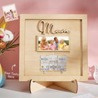 Custom Photo Engraved Ornament Mother's Day Puzzle Wooden Commemorate Gifts