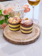 Personalized Engraved Wood Slice Wedding Cake Display Board