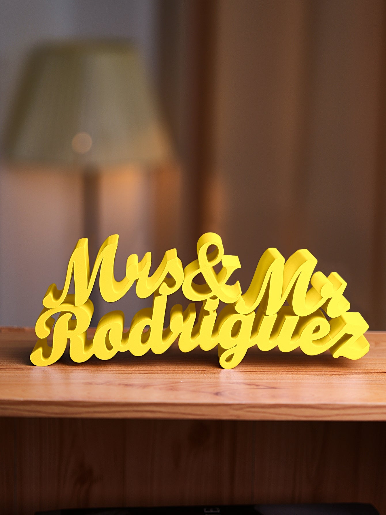 Personalized 3D Print Last Name Sign Custom Wedding Family Name Sign Wedding Tabletop Centerpieces for Wedding and Home