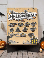 Personalized Hallowmas Wooden Ornament with Name Ghost Plaque for Halloween Gift