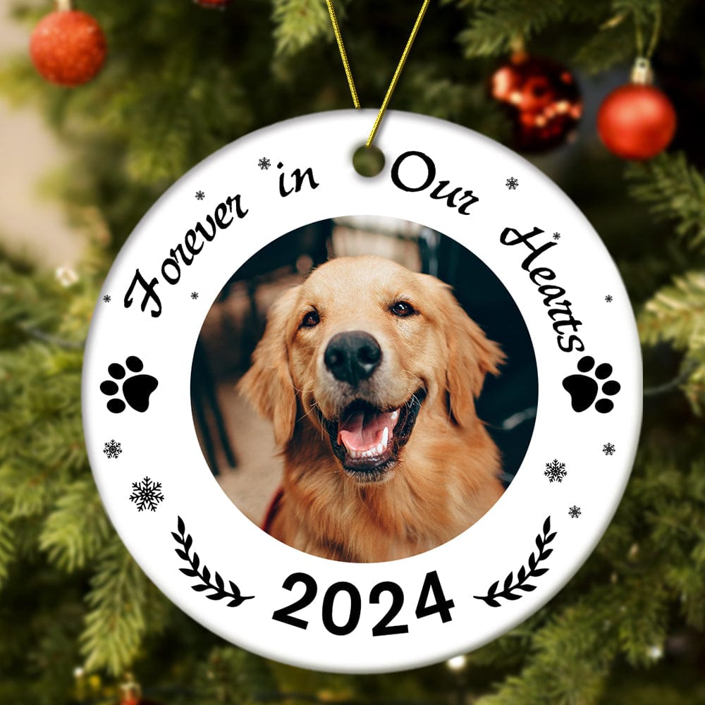 loss of dog gift christmas ornament personalized design hanging keepsake detail view