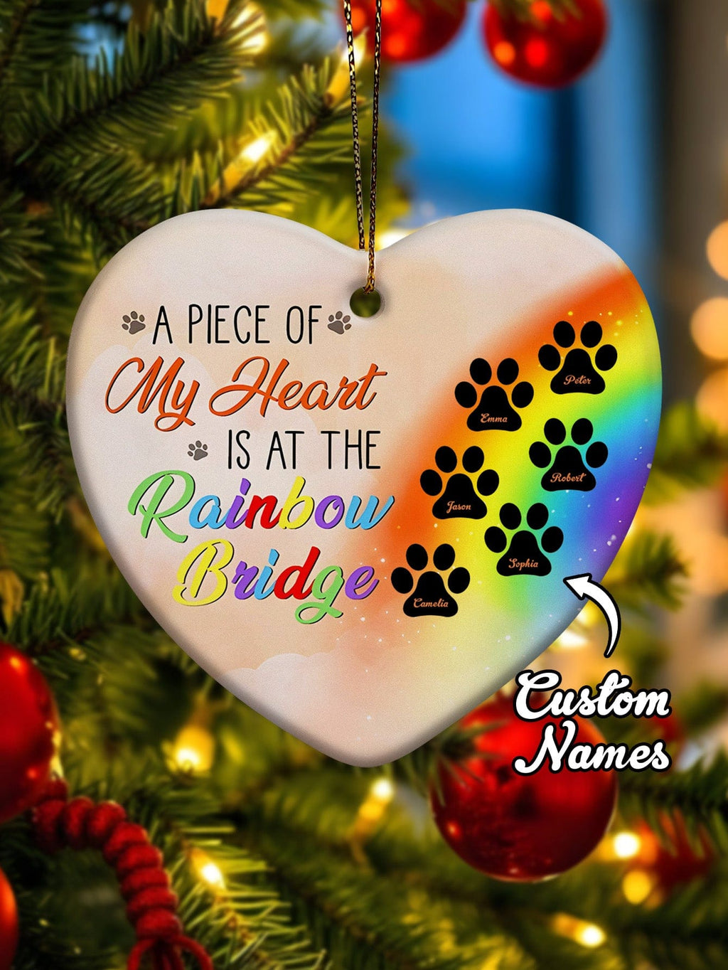 ornament personalized design dog rainbow bridge memorial hanging keepsake design preview