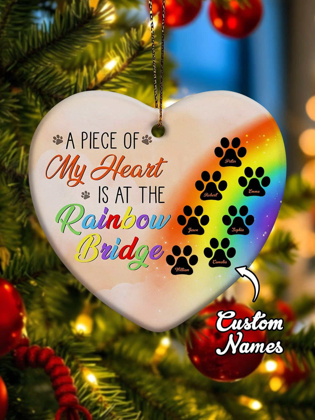 personalized design ornament dog rainbow bridge memorial hanging keepsake personalized preview