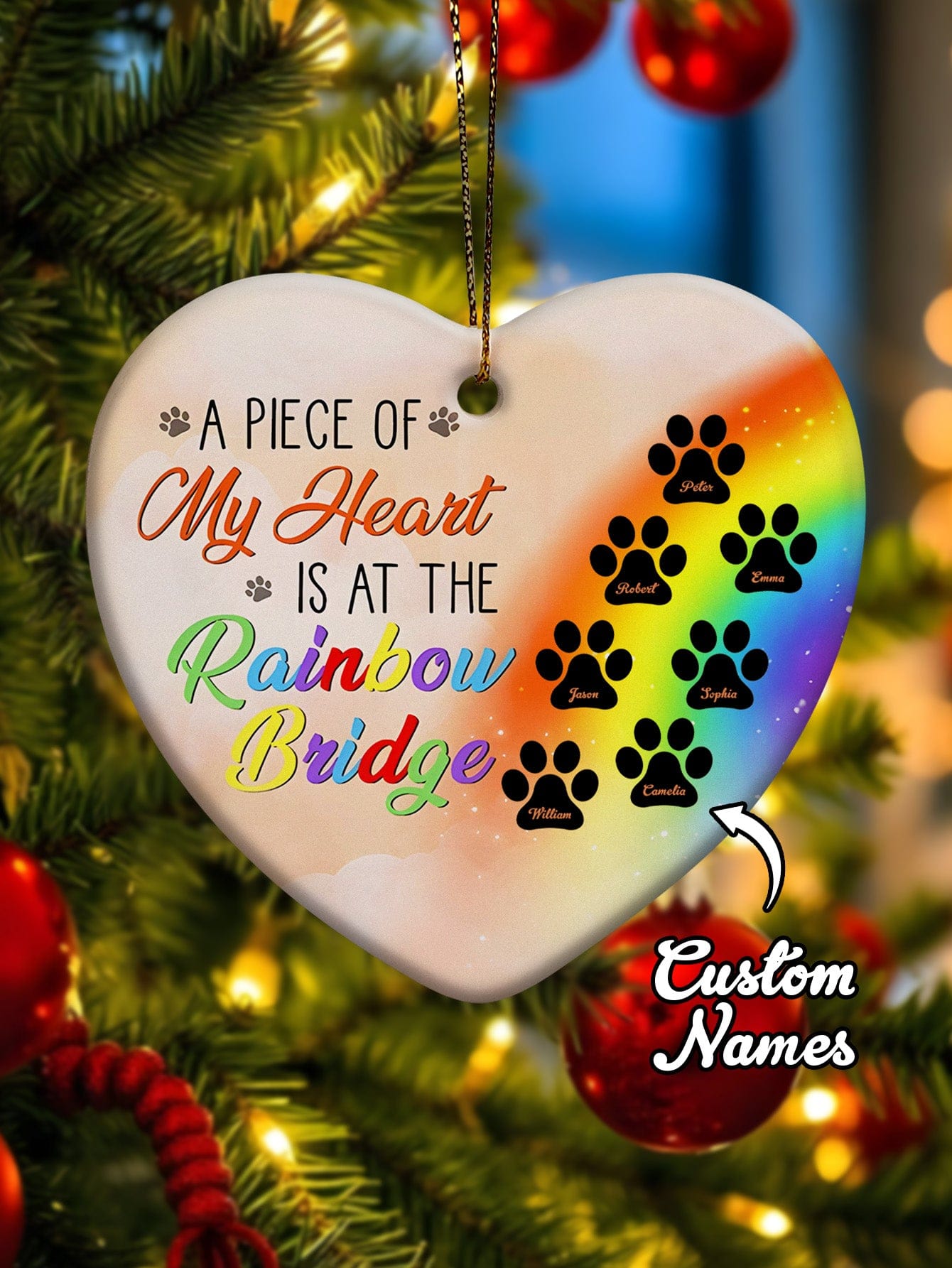 personalized design ornament dog rainbow bridge memorial hanging keepsake personalized preview