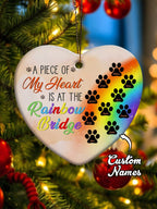 ornament personalized design dog rainbow bridge memorial hanging keepsake gift display