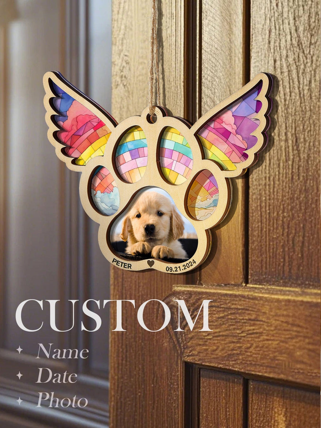 suncatcher ornament personalized photo loss of dog gift window hanging keepsake design preview twenty seven