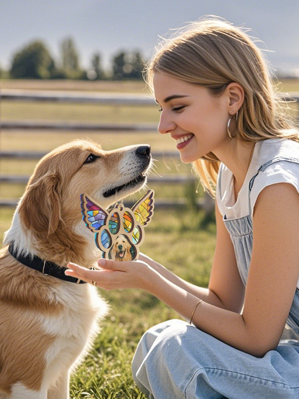 suncatcher ornament personalized photo loss of dog gift window hanging keepsake design preview