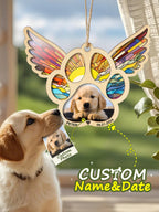 personalized photo loss of dog gift suncatcher ornament window hanging keepsake close detail seventeen