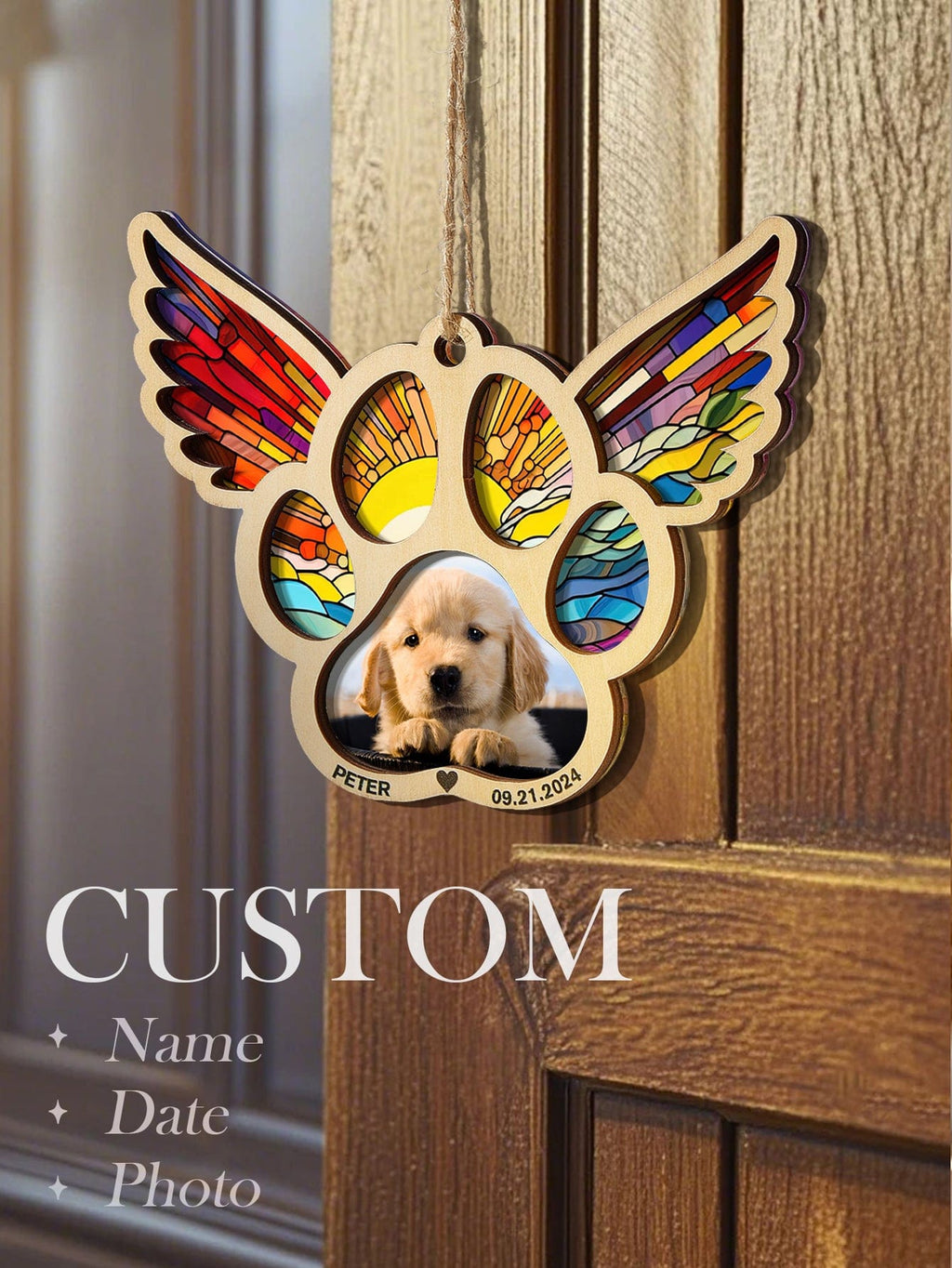 loss of dog gift suncatcher ornament personalized photo window hanging keepsake product preview eighteen