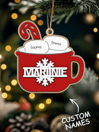 Personalized Family Hot Cocoa Ornament with Name Christmas Ornament for Family Gift