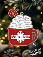 Personalized Family Hot Cocoa Ornament with Name Christmas Ornament for Family Gift