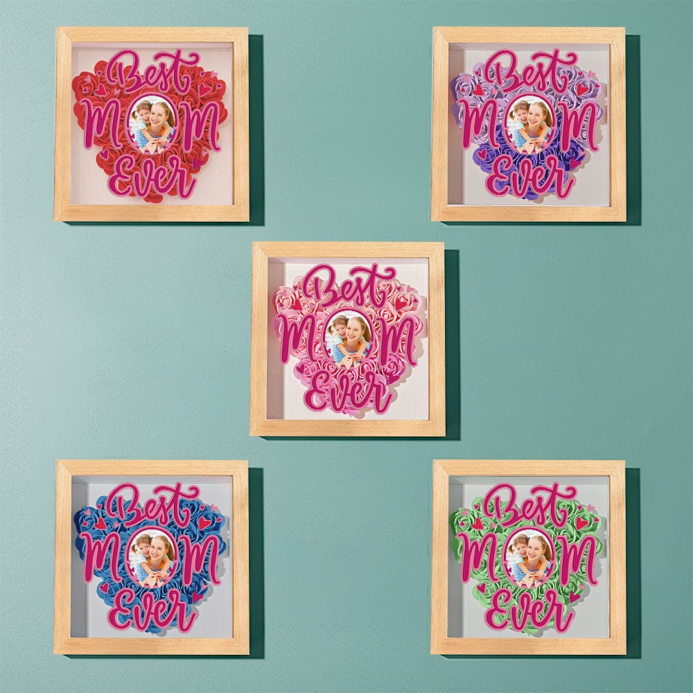 Personalized Photo Flower Shadow Box Frame Mother's Day Gift