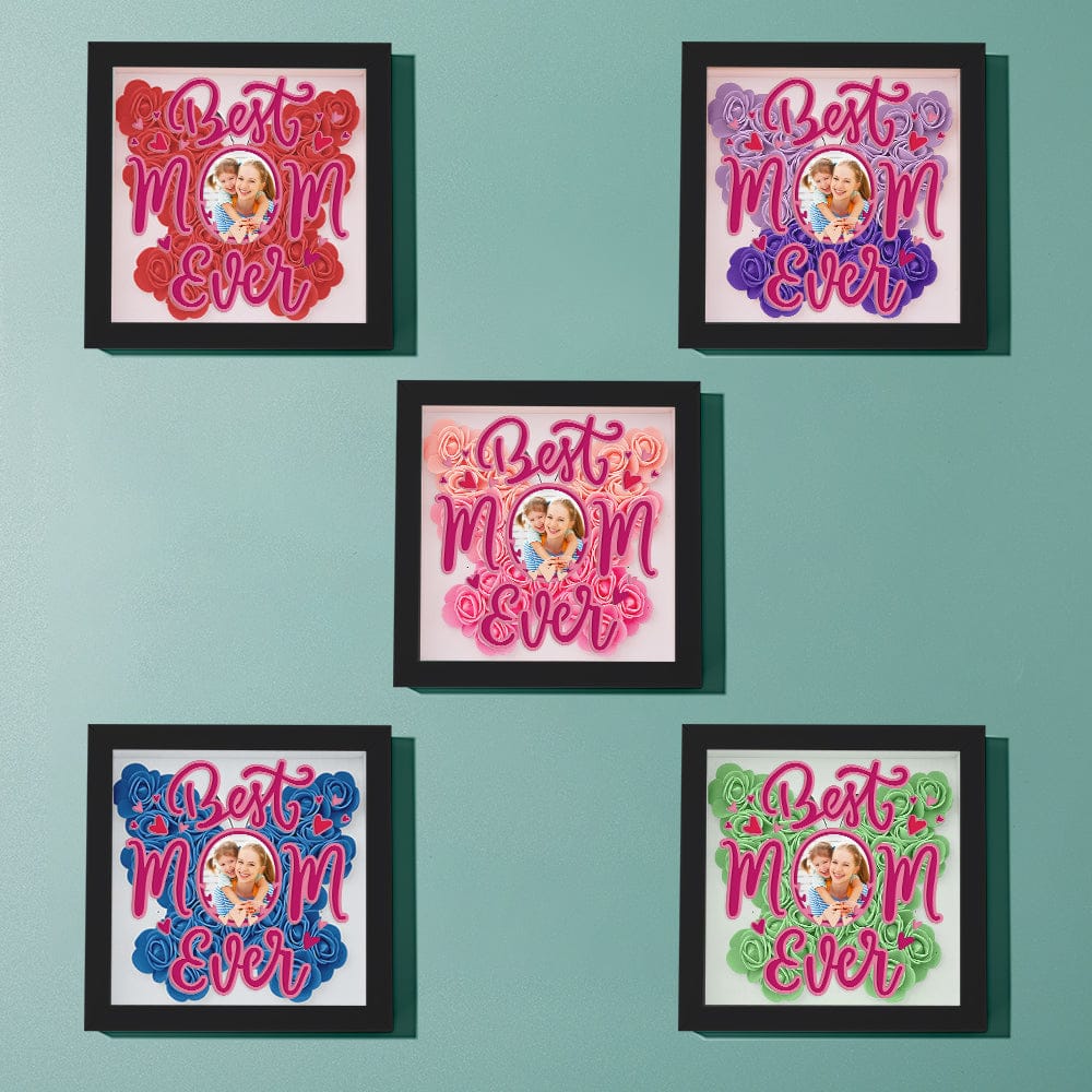 Personalized Photo Flower Shadow Box Frame Mother's Day Gift