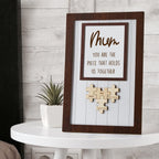 Mother's Day Box Frame Custom Name Wooden Puzzle Frame
