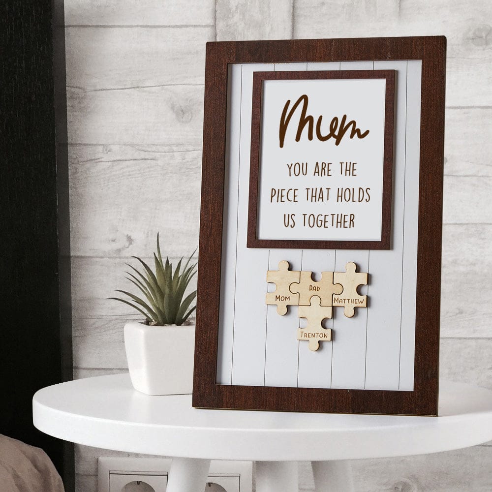 Mother's Day Box Frame Custom Name Wooden Puzzle Frame