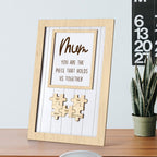 Mother's Day Box Frame Custom Name Wooden Puzzle Frame