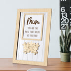 Mother's Day Box Frame Custom Name Wooden Puzzle Frame