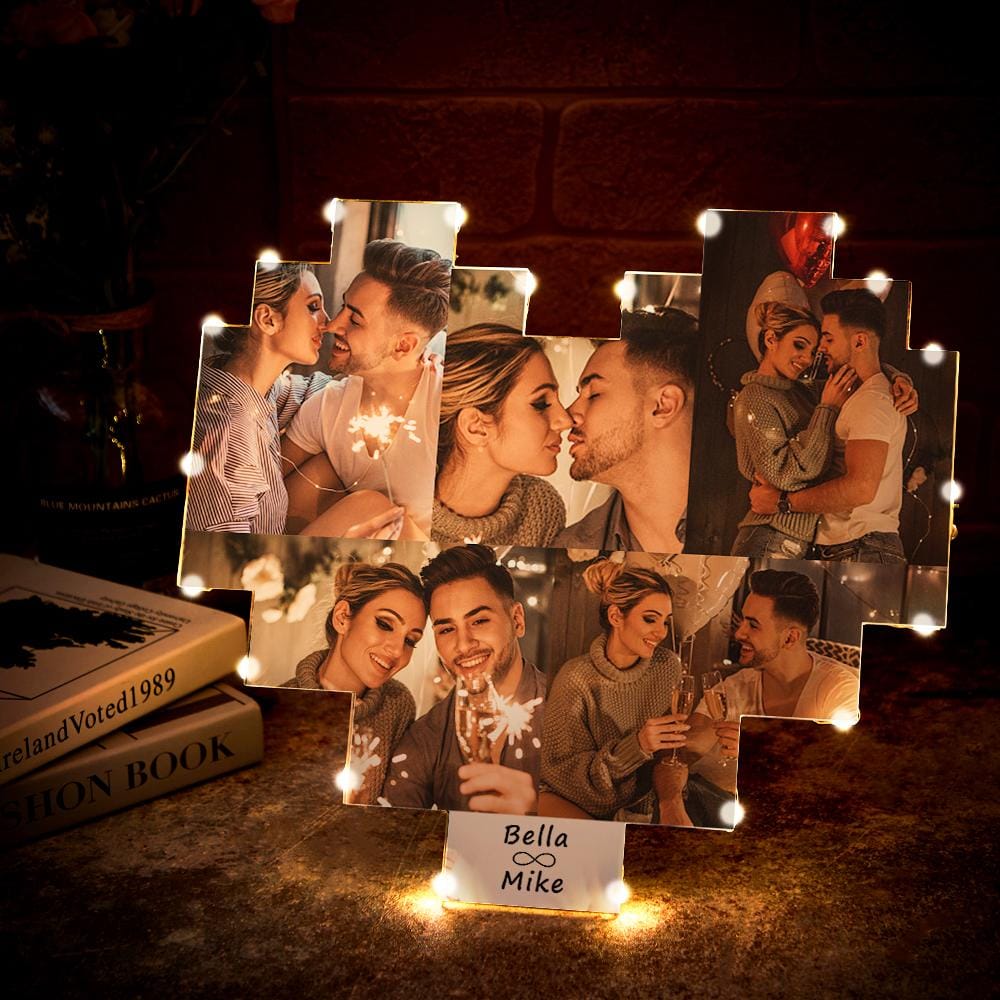 Custom Heart Photo Lamp Wall Art Decor Personalised Album Gift For Valentine's Day