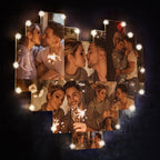 Custom Heart Photo Lamp Wall Art Decor Personalised Album Gift For Valentine's Day