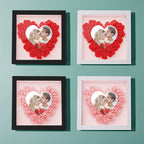 Custom Photo Flower Shadow Box Personalized Heart Flower Shadowbox Frame Gift