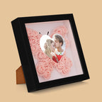 Custom Photo Flower Shadow Box Personalized Heart Flower Shadowbox Frame Gift