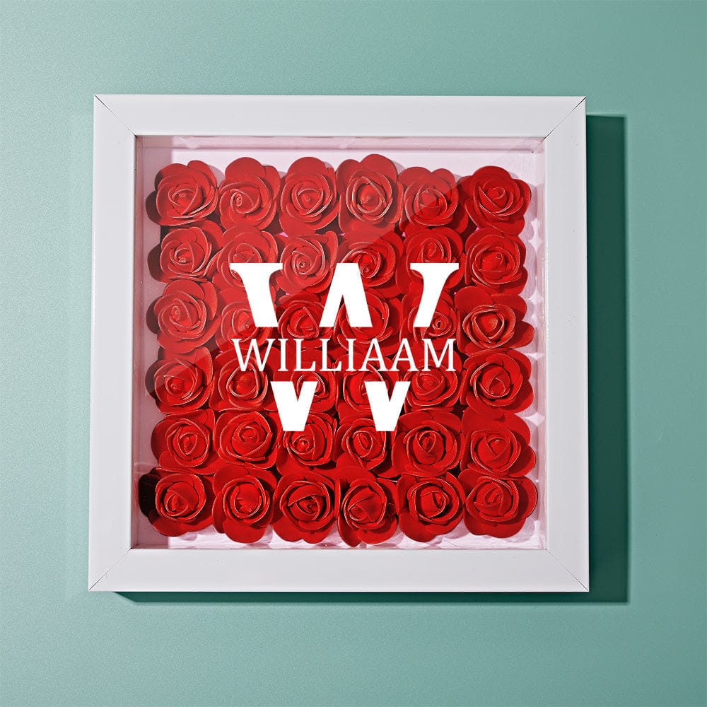 Customized Name Flower Shadow Box Personalized Shadowbox Frame