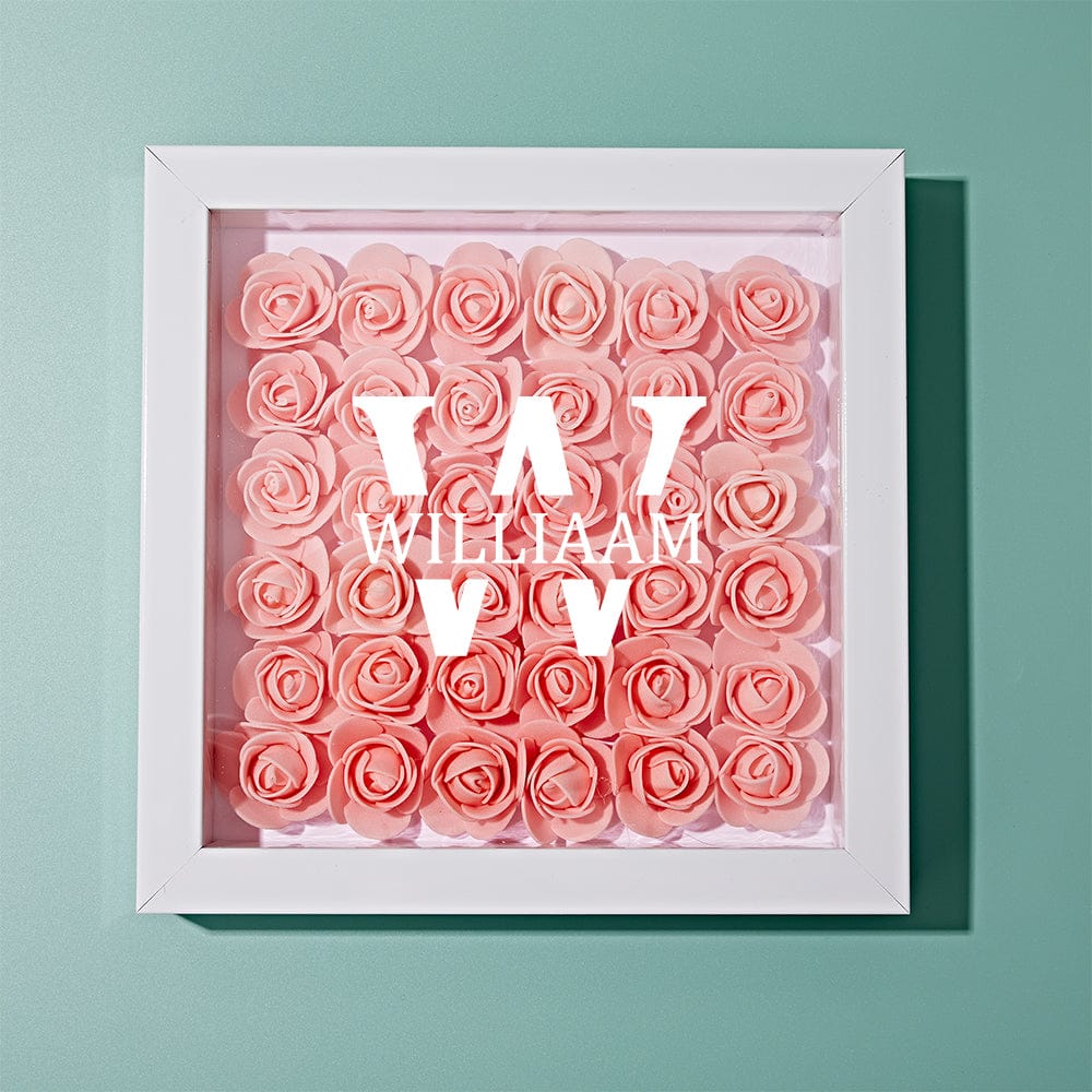 Customized Name Flower Shadow Box Personalized Shadowbox Frame