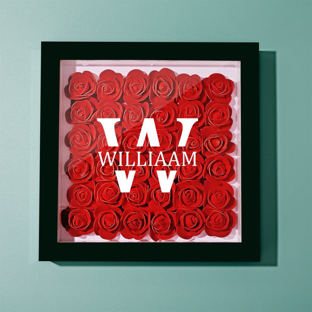 Customized Name Flower Shadow Box Personalized Shadowbox Frame