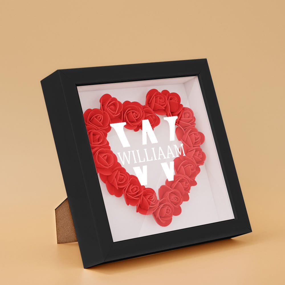 Customized Name Flower Shadow Box Personalized Shadowbox Frame