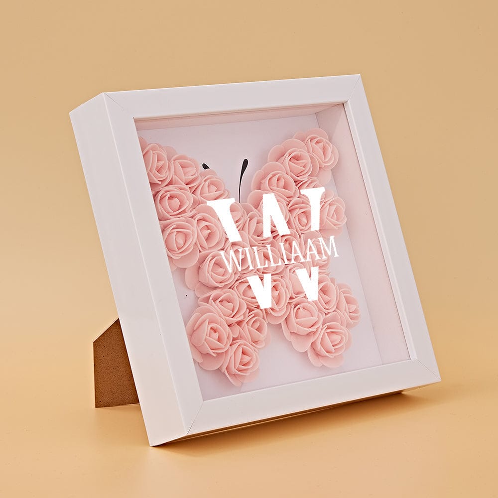 Customized Name Flower Shadow Box Personalized Shadowbox Frame