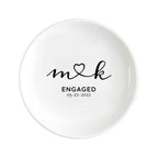 Personalized Engagement Ring Dish Custom Wedding Ring Dish Ceramic Jewelry Dish Ring Holder Bridesmaid Gift