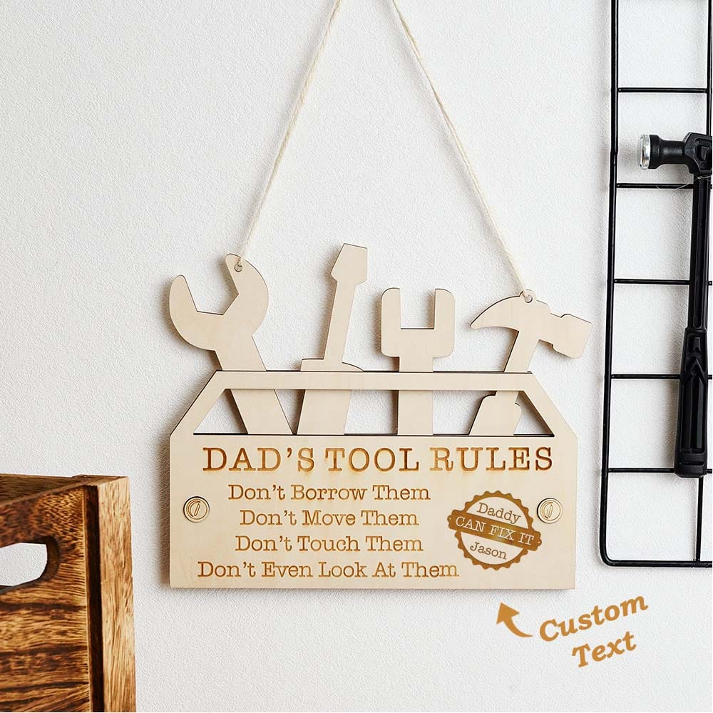 engraved pendant dad s tool rules plaque gifts custom gift for dad personalized gift