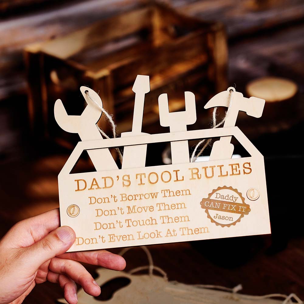 fathers day surprise custom gift for dad inspired by engraved pendant dad s tool rules plaque gifts
