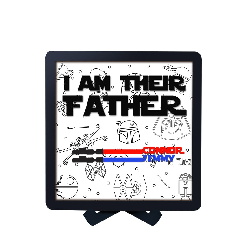 fathers day surprise custom gift for dad inspired by name light saber i am their father wooden sign father s day gifts