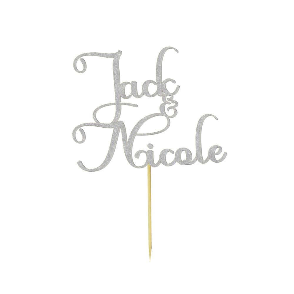 Personalized Text Wedding Cake Birthday Cake Topper - Custom Name Decoration