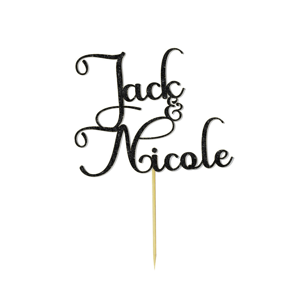 Personalized Text Wedding Cake Birthday Cake Topper - Custom Name Decoration