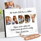 Custom Daddy Photo Frame Personalized Letter Photo Collage Frame Gift for Dad