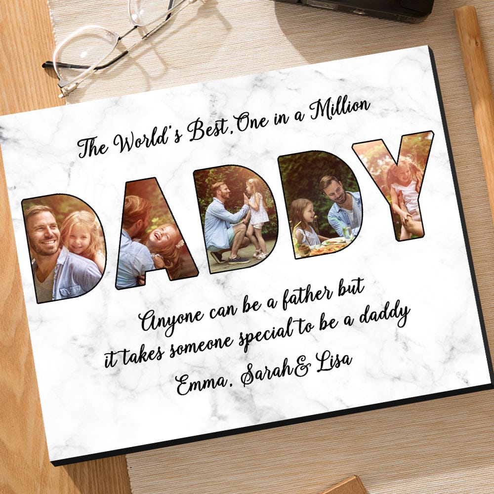 Custom Daddy Photo Frame Personalized Letter Photo Collage Frame Gift for Dad