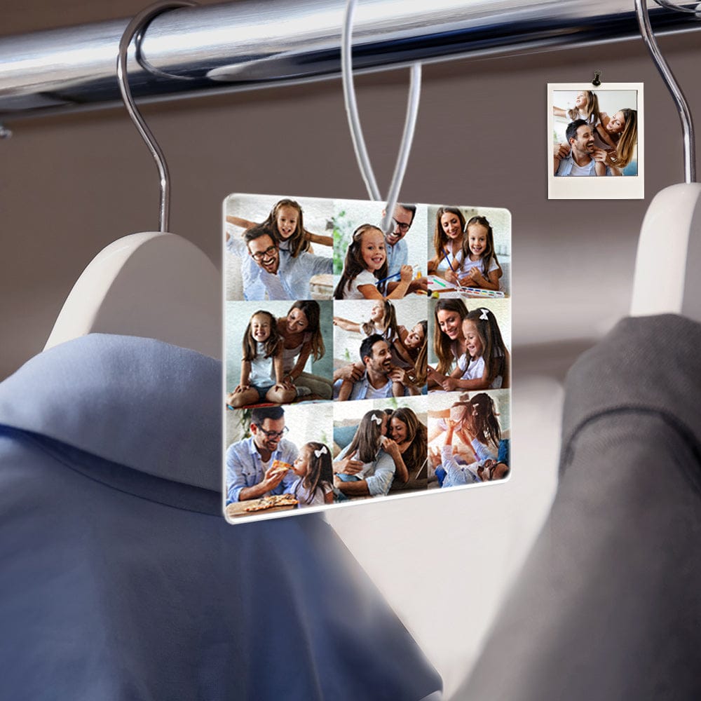 Photo Air Freshener Custom Collage Photo Rearview Mirror Ornament Gift for Friends