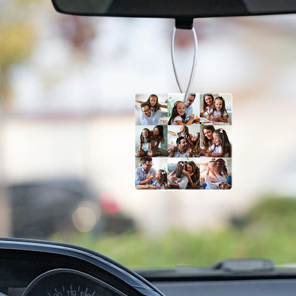 Photo Air Freshener Custom Collage Photo Rearview Mirror Ornament Gift for Friends