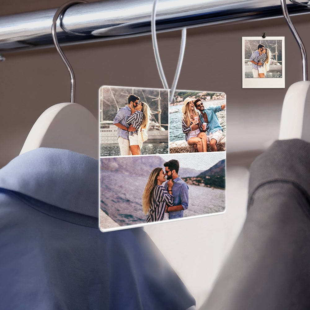 Photo Air Freshener Custom Collage Photo Rearview Mirror Ornament Gift for Friends