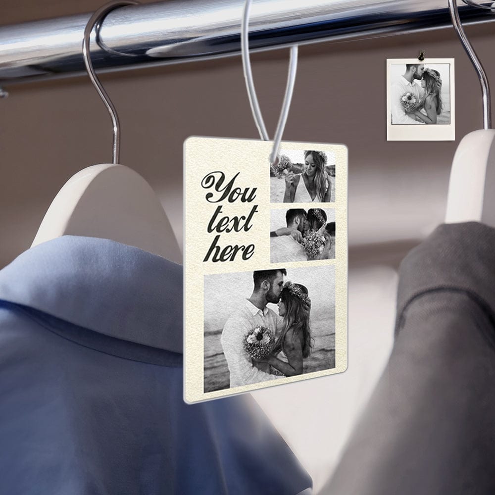 Custom Collage Photo Car Air Freshener Rearview Mirror Ornament Rectangle Air Freshener