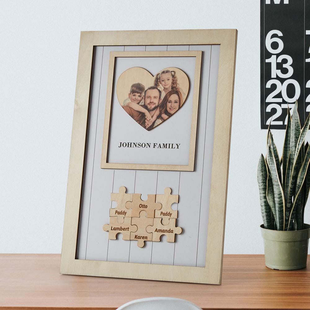 Mothers Day Frames Personalised Gift for Family Wooden Heart Photo Frame