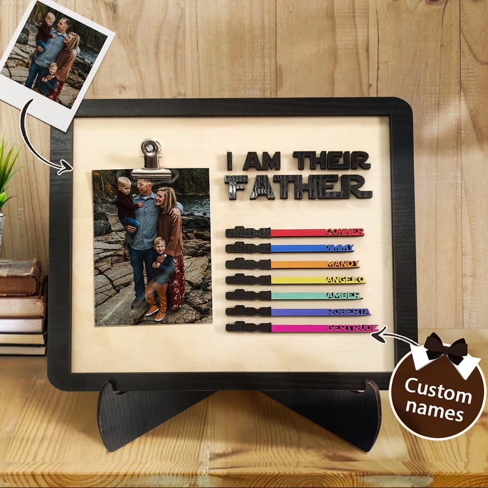 lightsaber i am their father wooden sign gift for dad design ornament for everyday use