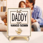 Personalized Best Daddy Ever Hands Down Wooden Plaque with Kids Names Gift for Dad Grandpa