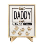 Personalized Best Daddy Ever Hands Down Wooden Plaque with Kids Names Gift for Dad Grandpa