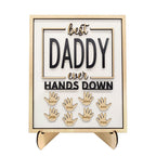 Personalized Best Daddy Ever Hands Down Wooden Plaque with Kids Names Gift for Dad Grandpa